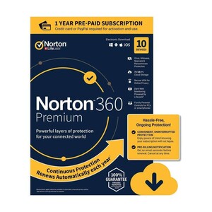 Norton 360 Premium for 10 Devices – 1 Year 2023