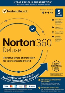Norton 360 Deluxe 2023, Antivirus software for 5 Devices